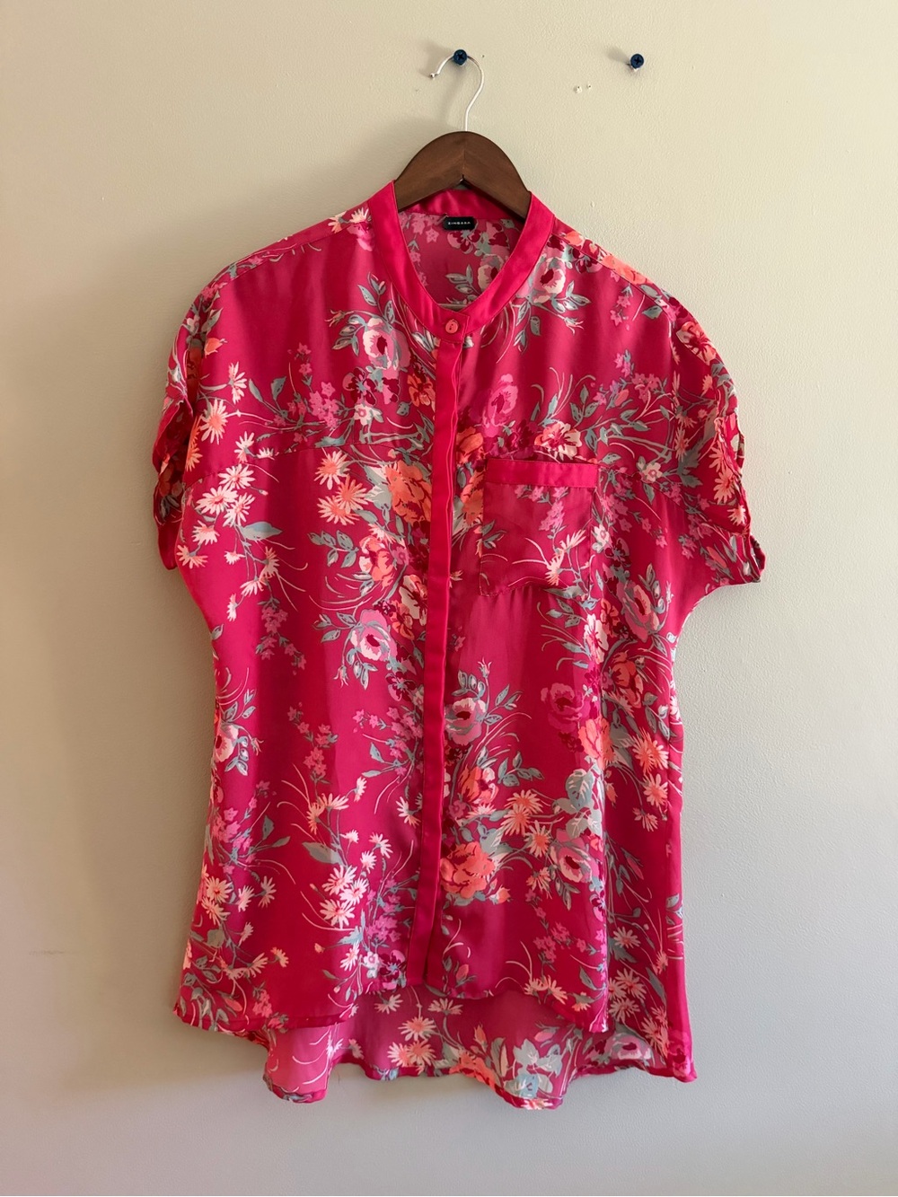 Zingara Uruguay Pink Floral Button-Front Tunic